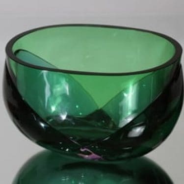 Nuutajärvi Kukka maljakko, signeerattu, suunnittelija Heikki Orvola, signeerattu, massiivinen