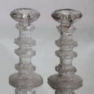 Iittala Festivo kynttilänjalat, kirkas, 2 kpl, suunnittelija Timo Sarpaneva,