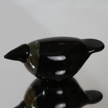 Nuutajärvi koristelintu, Variksenpoika (Baby Crow), suunnittelija Oiva Toikka, Variksenpoika (Baby Crow), pieni, signeerattu