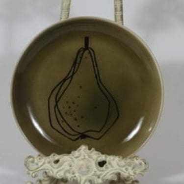 Arabia Graffito koristelautanen, suunnittelija Gunvor Olin-Grönqvist, serikuva, päärynäaihe