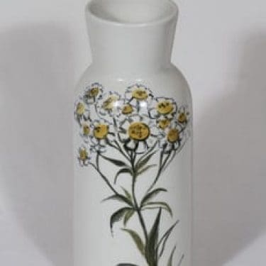 Arabia Kukka maljakko, käsinmaalattu, suunnittelija Hilkka-Liisa Ahola, käsinmaalattu, sineerattu, kukka-aihe