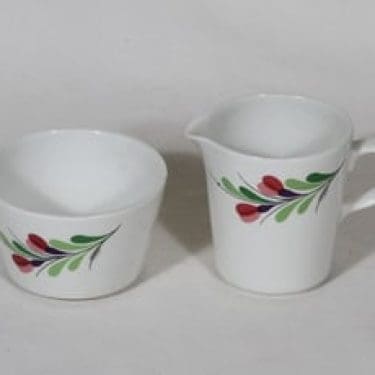 Arabia Hely sokerikko ja kermakko, suunnittelija Olga Osol, serikuva