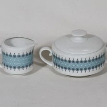 Arabia Louhi sokerikko ja kermakko, suunnittelija Raija Uosikkinen, serikuva