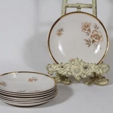 Arabia Myrna leivoslautaset, 8 kpl, suunnittelija Olga Osol, siirtokuva