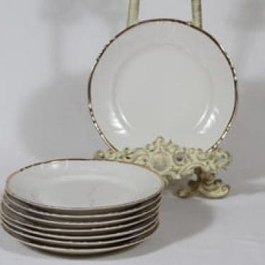 Arabia Kultakoriste leivoslautaset, 8 kpl, suunnittelija , raitakoriste