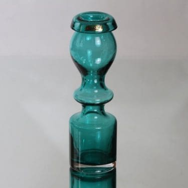 Riihimäen lasi Pompadour maljakko, turkoosi, suunnittelija Nanny Still,