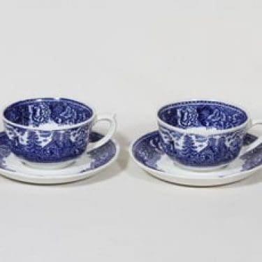 Arabia Maisema kahvikupit, sininen, 2 kpl, suunnittelija , kuparipainokoriste