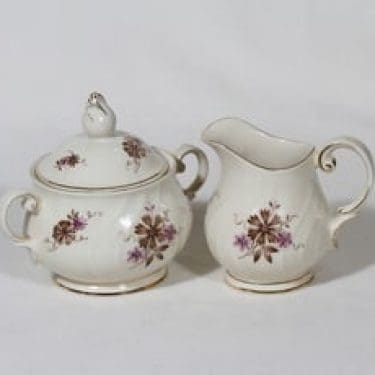 Arabia Raili sokerikko ja kermakko, suunnittelija Svea Granlund, siirtokuva