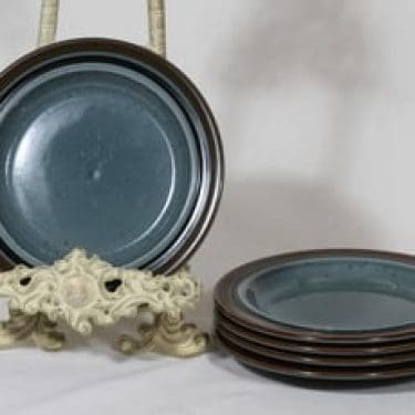 Arabia Meri lautaset, sininen, 5 kpl, suunnittelija Ulla Procope, pieni