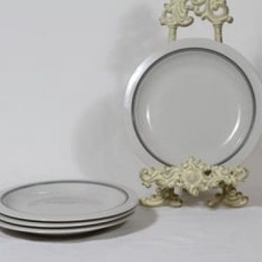 Arabia Airisto lautaset, 4 kpl, suunnittelija Inkeri Leivo, raitakoriste