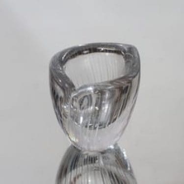 Iittala 3572 taide-esine, signeerattu, suunnittelija Tapio Wirkkala, signeerattu, pieni, massiivinen, viivahiottu
