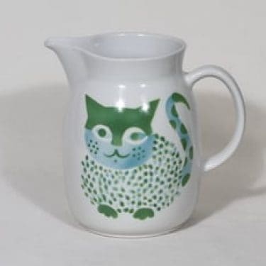 Arabia Kissa kaadin, 2 l, suunnittelija Gunvor Olin-Grönqvist, 2 l, suuri, puhalluskoriste, retro