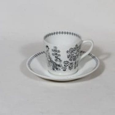 Arabia Emilia kahvikuppi, 14 cl, suunnittelija Raija Uosikkinen, 14 cl, kuparipainokoriste