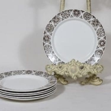 Arabia Kekri lautaset, pieni, 6 kpl, suunnittelija Raija Uosikkinen, pieni, kuparipainokoriste