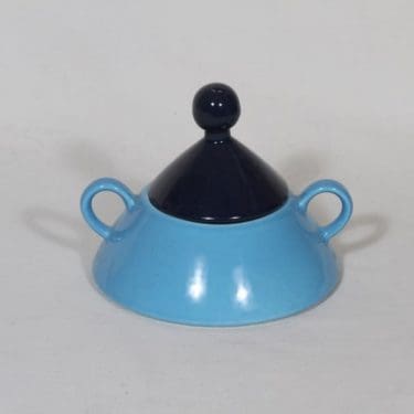 Arabia Harlekin sokerikko, Turkos, suunnittelija Inkeri Leivo, Turkos