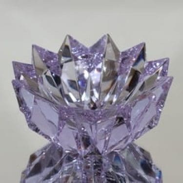 Riihimäen lasi Lumpeenkukka malja, signeerattu, suunnittelija Aimo Okkolin, signeerattu