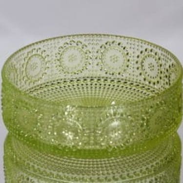 Riihimäen lasi Grapponia kulho, keltainen, suunnittelija Nanny Still,