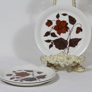 Arabia Tea for Two leivoslautaset, ruskea, 3 kpl, suunnittelija Gunvor Olin-Grönqvist, serikuva