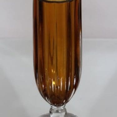 Kumela 4416 maljakko, amber, suunnittelija Armando Jacobino, suuri, massiivinen