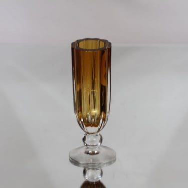 Kumela 4416 maljakko, amber, suunnittelija Armando Jacobino, pieni, massiivinen