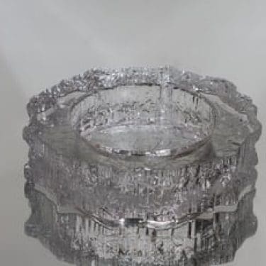 Iittala Aslak tuhka-astia, kirkas, suunnittelija Tapio Wirkkala, massiivinen, poroaihe