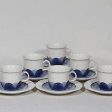 Arabia Pudas Arctica kahvikupit, sininen, 6 kpl, suunnittelija ,