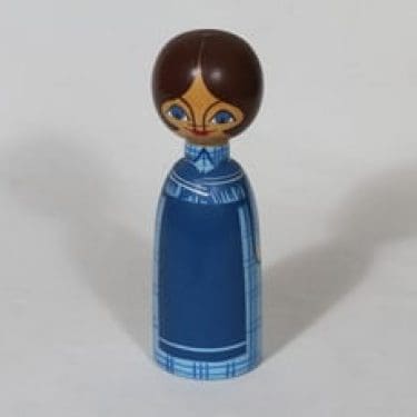 Kupittaan savi puunukke, käsinmaalattu, suunnittelija Orvokki Laine, käsinmaalattu