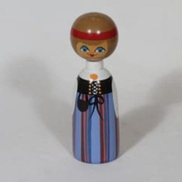 Kupittaan savi puunukke, käsinmaalattu, suunnittelija Orvokki Laine, käsinmaalattu