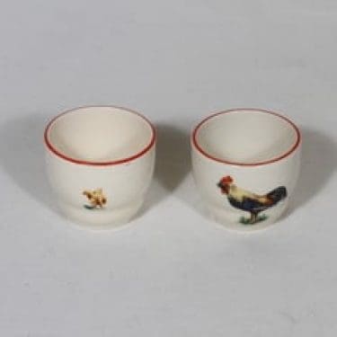 Arabia ML munakupit, 2 kpl, suunnittelija , siirtokuva, kukkoaihe