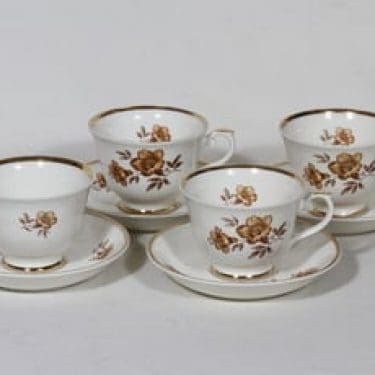 Arabia Myrna kahvikupit, 4 kpl, suunnittelija Olga Osol, serikuva