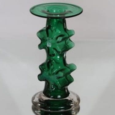 Riihimäen lasi Kasperi kynttilänjalka, signeerattu, suunnittelija Erkkitapio Siiroinen, signeerattu