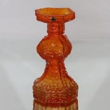 Riihimäen lasi Candida maljakko, oranssi, suunnittelija Nanny Still, retro