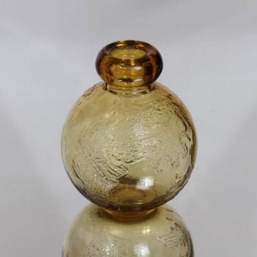Riihimäen lasi Tellus koristepullo, amber, suunnittelija Erkkitapio Siiroinen,