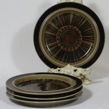 Arabia Kosmos lautaset, matala, 4 kpl, suunnittelija Gunvor Olin-Grönqvist, matala, puhalluskoriste