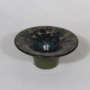 Arabia HLA 120 kynttilänjalka, käsinmaalattu, suunnittelija Hilkka-Liisa Ahola, käsinmaalattu, pieni, signeerattu