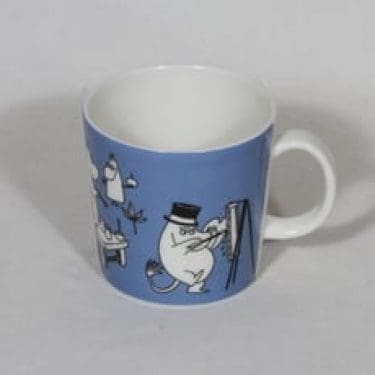 Arabia Muumi muki, Muumit maalaa siveltimellä, suunnittelija Tove Slotte, Muumit maalaa siveltimellä, serikuva, Muumi-aihe