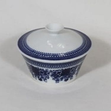 Arabia Elisabeth sokerikko, sininen, suunnittelija Raija Uosikkinen, serikuva