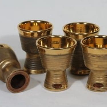 Savitorppa pikarit, 5 kpl, suunnittelija Holger Granbäck, kullattu