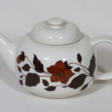 Arabia Tea for two teekaadin, ruskea, suunnittelija Gunvor Olin-Grönqvist, serikuva