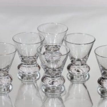 Nuutajärvi Nautica lasit, 8 cl, 6 kpl, suunnittelija Inkeri Toikka, 8 cl, pieni