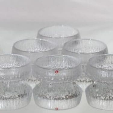 Iittala Ultima Thule annoskulhot, kirkas, 6 kpl, suunnittelija Tapio Wirkkala,