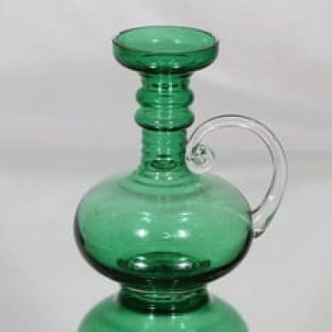 Riihimäen lasi Kleopatra maljakko, vihreä, suunnittelija Tamara Aladin,