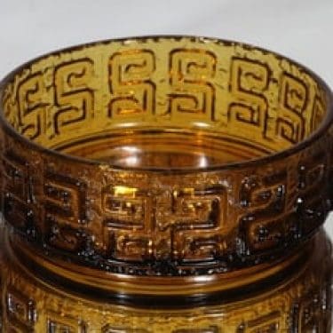 Riihimäen lasi Taalari kulho, ruskea, suunnittelija Tamara Aladin, massiivinen