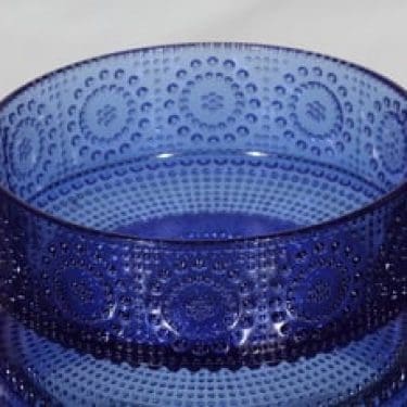 Riihimäen lasi Grapponia kulho, sininen, suunnittelija Nanny Still,