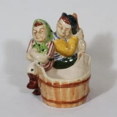 Kupittaan savi 514 II figuuri, Matti ja Maija, suunnittelija Artturi Numminen, Matti ja Maija, suuri, käsinmaalattu, signeerattu