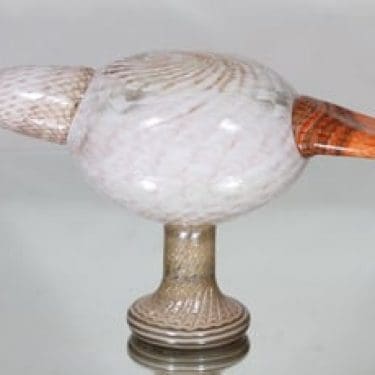 Nuutajärvi Pale Male koristelintu, signeerattu, suunnittelija Oiva Toikka, signeerattu, suuri, numeroitu