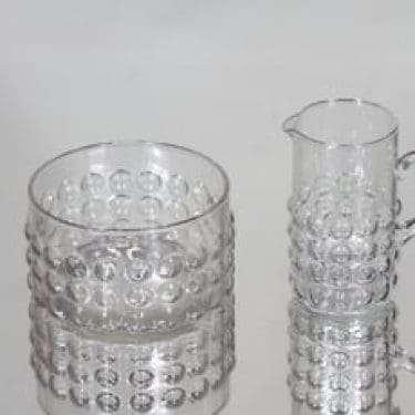 Riihimäen lasi Grappo sokerikko ja kermakko, kirkas, suunnittelija Nanny Still,