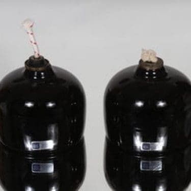 Nuutajärvi Ali Baba öljylamput, musta, 2 kpl, suunnittelija Kerttu Nurminen,