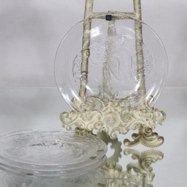 Nuutajärvi Pioni lautaset, kirkas, 4 kpl, suunnittelija Oiva Toikka, pieni