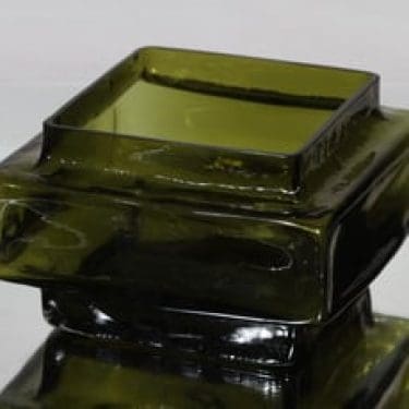 Riihimäen lasi Palkki maljakko, oliivinvihreä, suunnittelija Helena Tynell, suuri